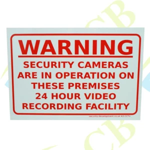 Security Camera Warning Sign 400mm x 300mm Perfect for Shops/Offices/Warehouses - Picture 1 of 1