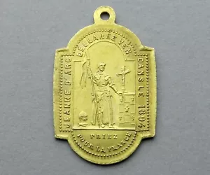 Medaglia antica francese. Santa Giovanna d'Arco. 1897. Ciondolo. - Foto 1 di 5