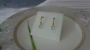Gold Creolen mit Blautopas, Gold Filled, sehr edel - Bild 1 von 6