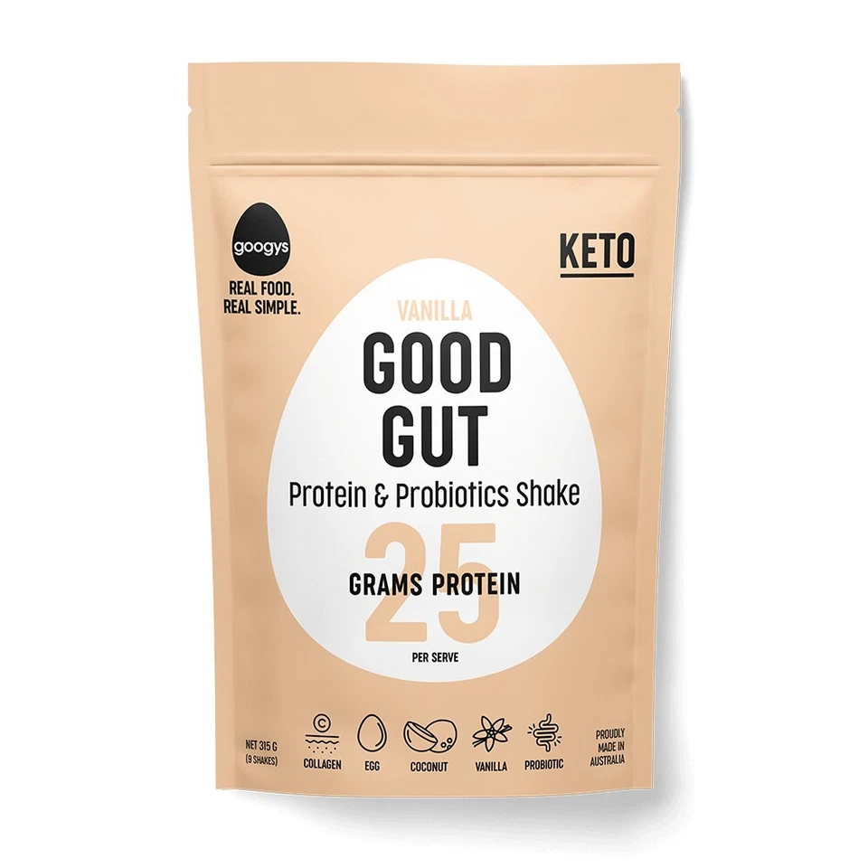 New Googys Good Gut Vanilla Protein & Probiotics Shake Vanilla 315g Keto - image 1 of 1