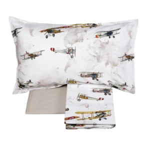 Complete FAZZINI bedspreads in satin FLIGHT airplanes - Picture 1 of 1