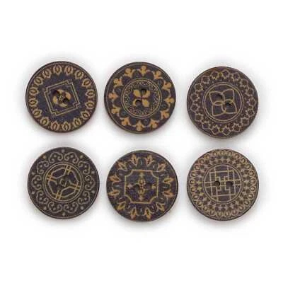 Wooden Buttons for Retro-themed Sewing Scrapbooking and Craft Projects of 50pcs - Image 1 of 4