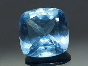 Sparkling Natural Blue Topaz Gemstone - Faceted Loose Topaz 9.40 CTS - Square... - Picture 1 of 10