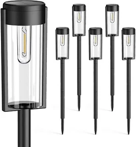 Solar Pathway Lights Outdoor 6 Pack Upgraded Super Bright Up To 12 Hrs Long Last - Picture 1 of 7