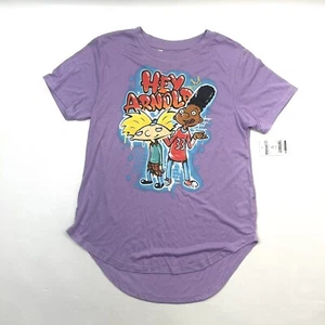 Nickelodeon Hey Arnold! Purple Candy T-Shirt Top Girls Size 7/9 Casual 2022 - Picture 1 of 7