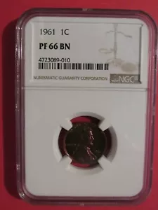 1961 PROOF MEMORIAL CENT "NGC PF66BN"  !!!!!!! GEORGEOUS  TONING  !!!!  - Picture 1 of 12