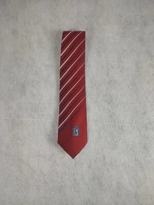 PGA Tour Herrenkrawatte rot, blau, silber gestreift 100 % Seide - Bild 1 von 10