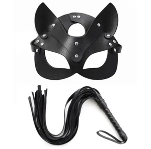 PU Leather Halloween Sexy Leather Anime Eye Mask Cosplay Masquerade Erotic Party - Picture 1 of 24