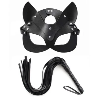 PU Leather Halloween Sexy Leather Anime Eye Mask Cosplay Masquerade Erotic Party - Image 1 of 4