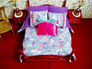 Set piumone/biancheria da letto - scala 1:12 per bambole - nuovo - OOK fatto a mano - Foto 1 di 8