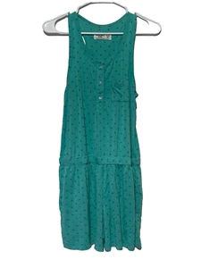 Abercrombie Kids Girls Youth Size 15/16 Green Polka Dot Romper - Picture 1 of 9