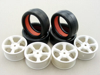 Vintage HPI Nitro RS4 Racer EVO PRO2 PRO3 PRO4 Complete R5 Wheels Tires Inserts - Image 1 of 4