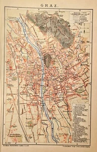 1902 GRAZ = Austria = ANTICA MAPPA TOPOGRAFICA = OLD MAP - Picture 1 of 1
