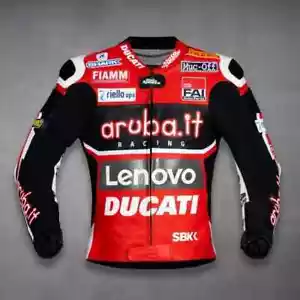 Ducati Bikers Racing Jacket Motorbike Jacket Cowhide Leather Motorcycle Jacket - Picture 1 of 7