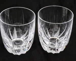 Mikasa Crystal Flame D'Amore Barrel Shape Double Old Fashioned Glass Set Of Two - Picture 1 of 5