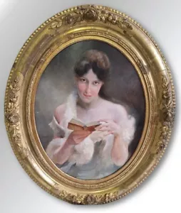 Konstantin Yegorovich Makovsky 1839 - 1915, Russian, LADY READING A BOOK - Picture 1 of 2