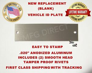 SERIAL NUMBER DODGE PLYMOUTH CHRYSLER MORE Tag Data Plate new (Blank) ID USA