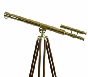 39 inches Telescope Nautical Brass Wooden Tripod/Stand Antique Spyglass Vintage - Picture 1 of 4