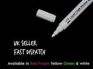 White Liquid Chalk Pen Marker For Glass Windows Plastic Pens UK SELLER - Picture 1 of 2