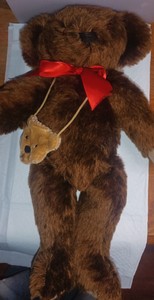 16" MERRYTHOUGHT IRONBRIDGE SHROPS LE 0016/1000  BROWN MOHAIR  BEAR W/POUCH