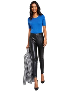 Pantalones Ponte Tahari ASL para mujer de imitación de cuero (negro, 16) - Imagen 1 de 6