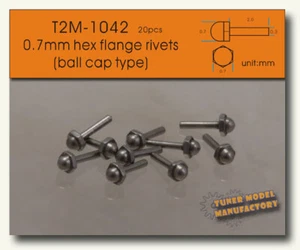 T2M 0.7mm Ball Cap Type Hex Flange Rivets (20pcs) - Picture 1 of 1