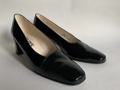 HOLMES Vintage 1980s Womens Black Patent Court Shoes 1.25” Low Heel UK 5.5 AA - Image 1 of 4