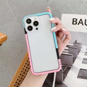 Cover Clear Case Acrylic TPU Matte For iPhone 15 14 Pro Max 13 12 Pro 13 Mini - Picture 1 of 12