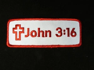 #5096 JOHN 3:16 MOTORCYCLE BIKER PATCH CHRISTIAN JESUS ROCKER EMBROIDERED PATCH - Picture 1 of 1