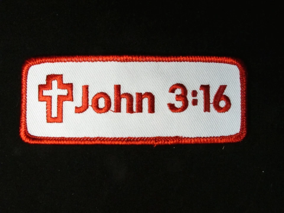 #5096 JOHN 3:16 MOTORCYCLE BIKER PATCH CHRISTIAN JESUS ROCKER EMBROIDERED PATCH - Image 1 of 1