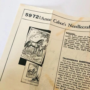 Vintage Anne Cabot Transfer Embroidery Pattern Horses Mare Foal Mail Order - Picture 1 of 3