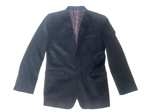 Isaac Mizrahi Juniors Boys Two Button Velour Velvet Blazer Jacket Black Size 20 - Picture 1 of 8