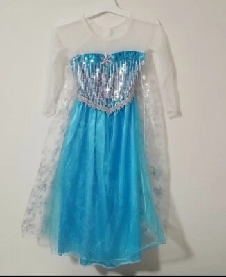 New Frozen Elsa  Costume Elsa Dress Sparkly blue sequence - Image 1 of 4