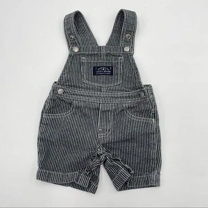 Toddler’s Lucky Brand Railroad Stripe Overalls Coveralls Snap Legs Bib Baby 18M - Picture 1 of 7