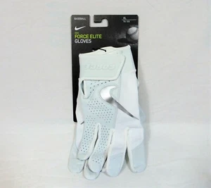Guantes de béisbol Nike Force Elite de cuero blancos plateados talla XL NUEVOS GB0477 126 RAROS - Imagen 1 de 4