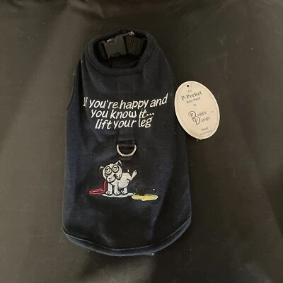 Arnês e camiseta para cachorros -If You're Happy and You ...... -Preto tamanho S 6-10 libras novo com etiquetas - Imagem 1 de 4