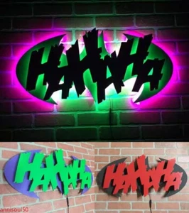 Batman & The Joker LED Night Lights Luminous Wall Lamp Superhero Sign Light New - Picture 1 of 10