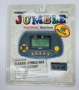 Vintage 1998 JUMBLE Handheld Electronic Word Game 500 Puzzles 07010 Tiger New BB