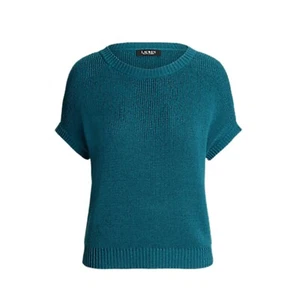 Lauren Black Label Ralph Knit Sweater Shirt Small Women's Oversize Short Sleeve - Picture 1 of 7