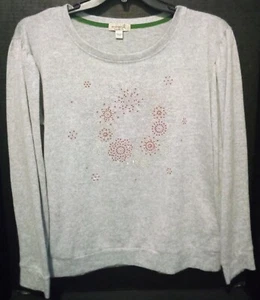 One World Live & Let Live Large Longsleeve Light Sweater Gray - Picture 1 of 7