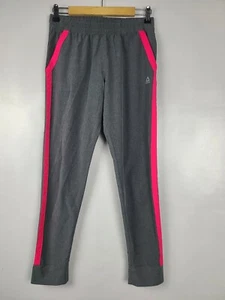 Reebok Girls Pants Size XL Gray Pink Stripes Nylon Jogger Active Pull Athletic - Picture 1 of 7