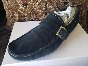 PRADA Monk dres Loafer Moccasin Driving Navy Blue Suede Men 10.5 UK/11.5 US $990 - Picture 1 of 19