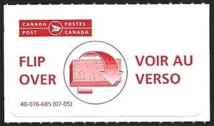 Canada 2007 FLIP OVER Self-adhesive Postal Label Etiquette VF-NH - Picture 1 of 1