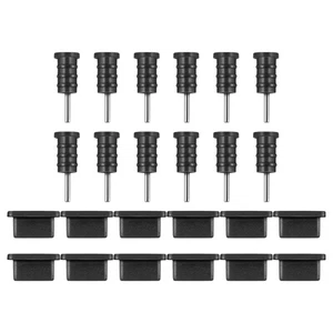 12 paires de bouchons anti-poussière mobiles cache port de protection prise téléphone portable - Photo 1 sur 12
