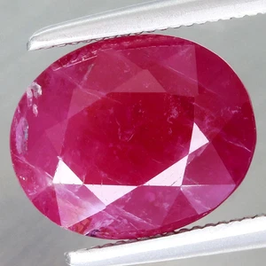 4.61Ct. 9.6x7.8mm Oval Natural BIG! Red Ruby, Africa-Heated Glass Filling - Picture 1 of 4
