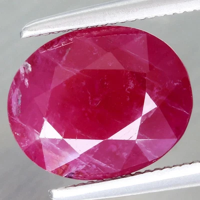 4.61Ct. 9.6x7.8mm Oval Natural BIG! Red Ruby, Africa-Heated Glass Filling - Image 1 of 4