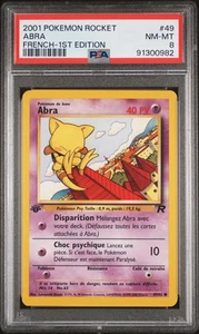 Carte Pokémon Abra 49/82 PSA 8 Edition 1 Team Rocket Wizards FRA - Imagen 1 de 2