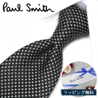 Corbata Paul Smith Corbata Seda Patrón Estrellas Negro Gris Claro Moda Accesorios Foto 1 de 4