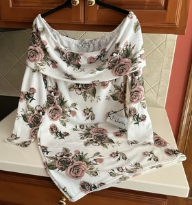 NWT “J for Justify” Sz XL Cream Floral Off The Shoulder Mini Dress - Picture 1 of 11