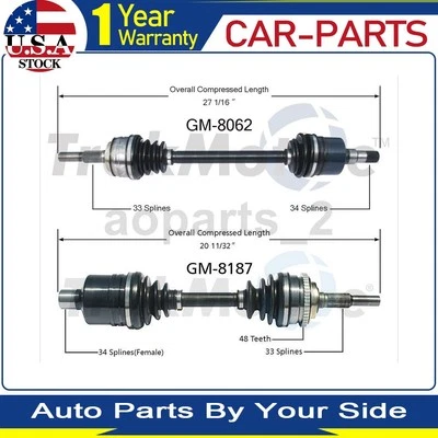 Eje delantero TrakMotive CV eje conjunto se adapta a Pontiac Grand Am 2,0 L 1988 1989 Foto 1 de 4